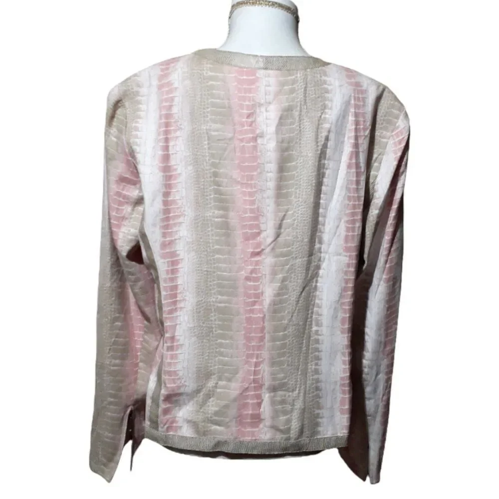 City Girl 2 Pc Women's set Jacket & Blouse Snake Print Pink Multi Color Sz Large